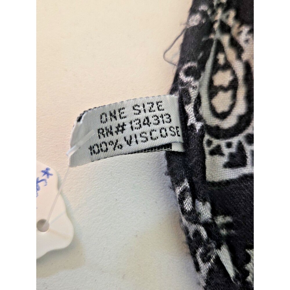 Black & White Paisley Kimono Sleeve Maxi Dress Duster Coverup Ruffle Hem OS EUC - Picture 7 of 13